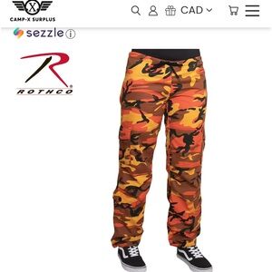 Rothco Orange and Black Camouflage Joggers